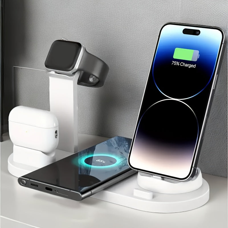 3-in-1 Wireless Charging Dock for iPhone AirPods and Samsung Devices Fast Charging