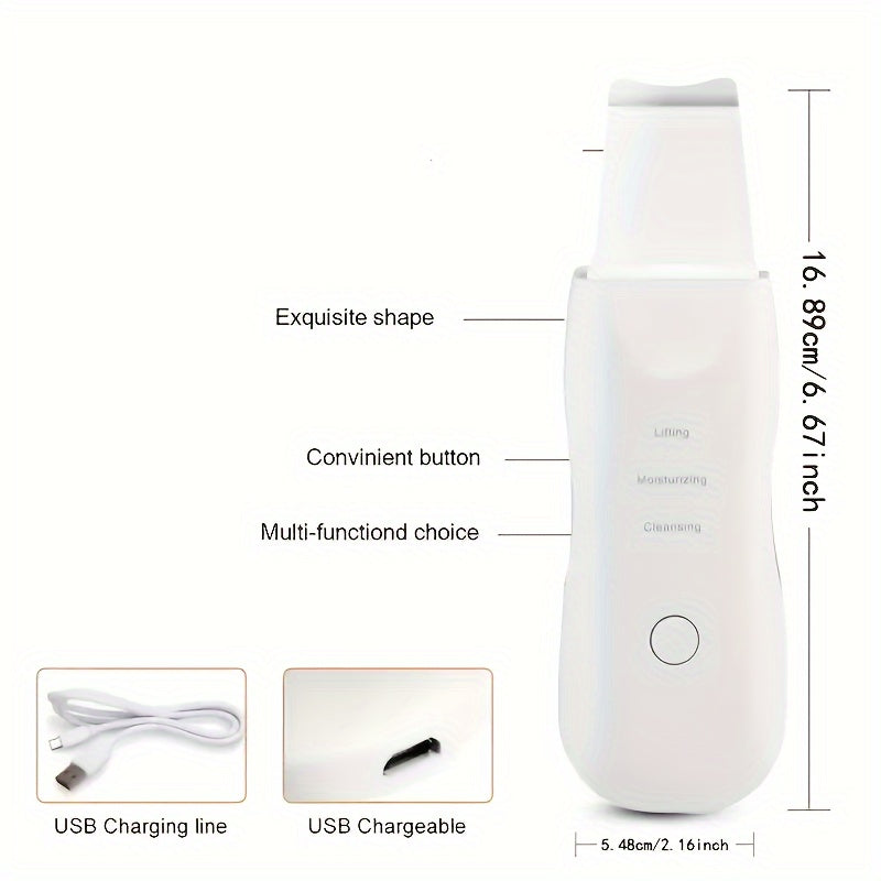 Rechargeable USB Facial Cleansing Device with Vibrating Scraping for Women