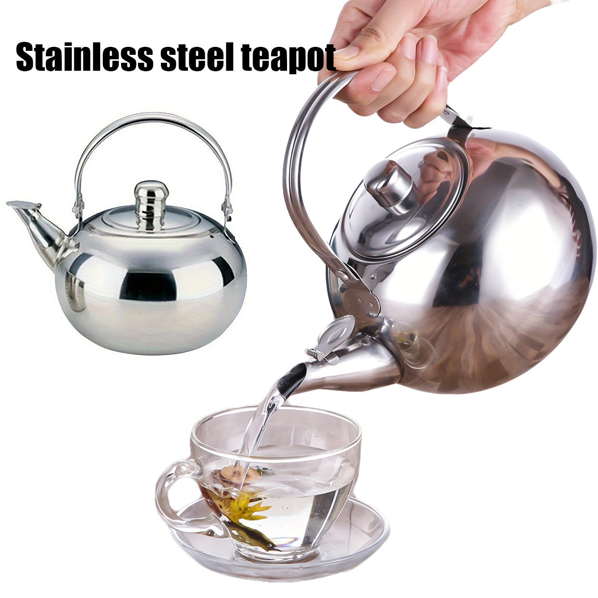 Uy va ofis uchun filtrlash bilan 1L zanglamaydigan po'latdan yasalgan choynak