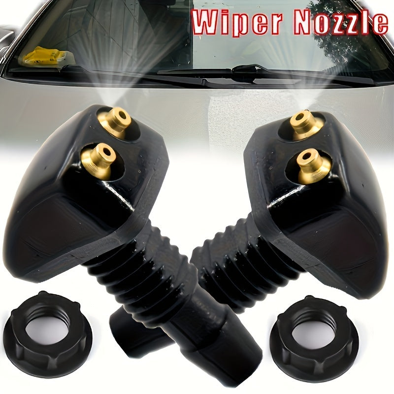 2pcs Car Windshield Washer Nozzles Durable Nylon Fits Most Vehicles
