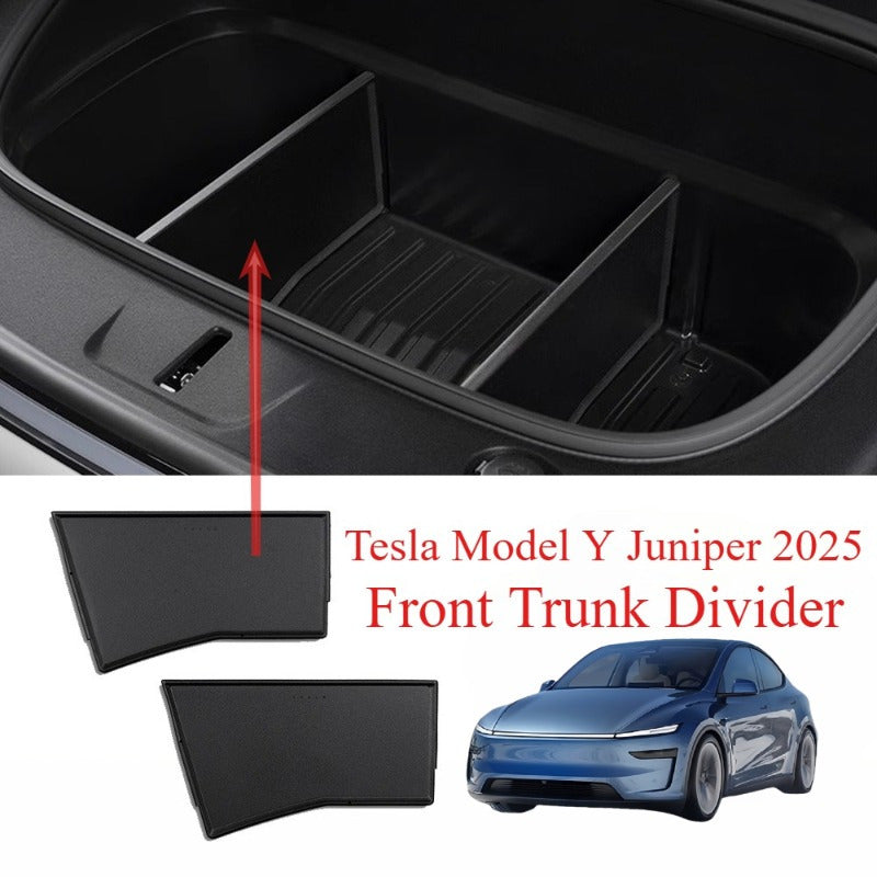 Car Trunk Mat TPE For Tesla Model Y 2025 Storage Organizer with Divider