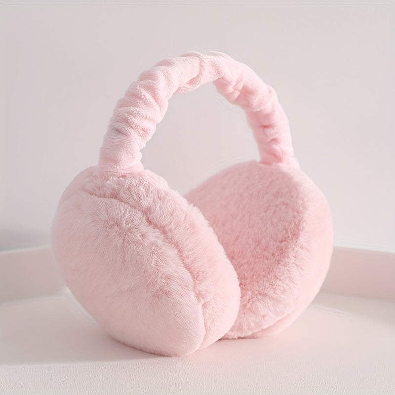 Unisex Plush Foldable Earmuffs Hand Washable Winter Ear Warmers