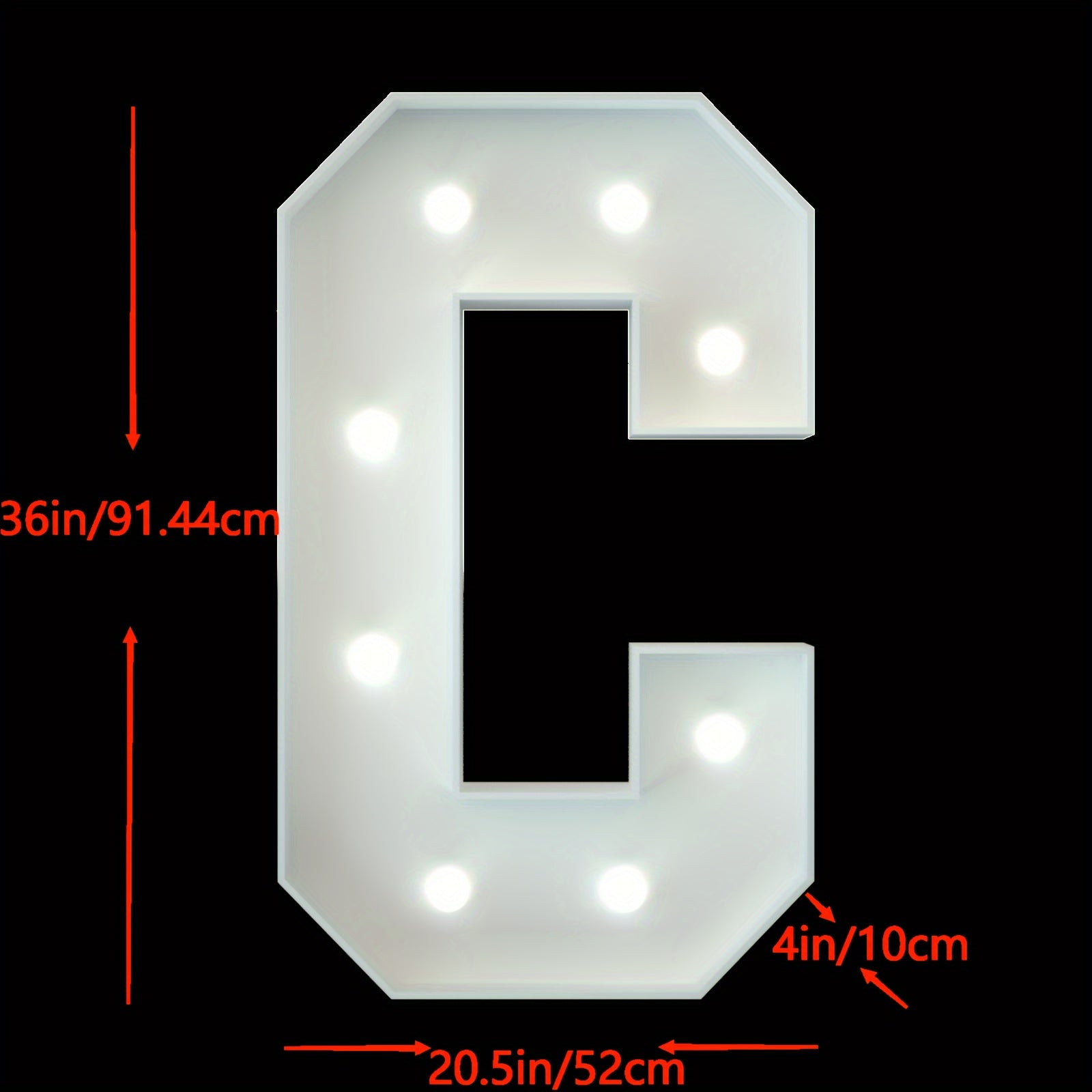91.44cm LED Marquee Light Up Letters A-Z for Party Wedding Birthday Decor