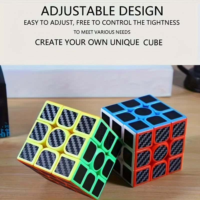 High-Speed 3x3x3 Carbon Fiber Puzzle Cube with Adjustable Difficulty for Stress Relief