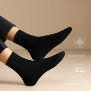 6 Pcs Men's Breathable Cotton Blend Crew Socks Black Sweat-Absorbent Odor-Resistant Comfortable