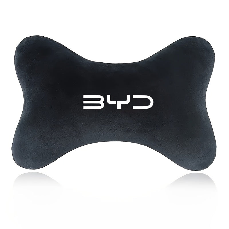 Car Seat Neck Pillow Cover Plush Adjustable Headrest Support Black Universal Fit