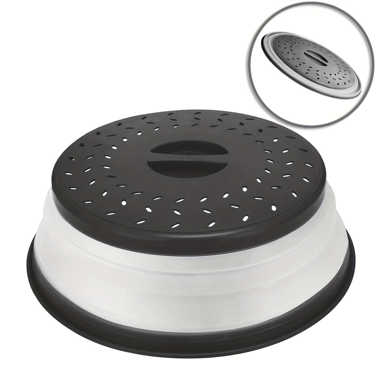 Juego de cuatro tapas plegables para microondas sin BPA de 10 pulgadas, cubierta para salpicaduras de comida y filtro