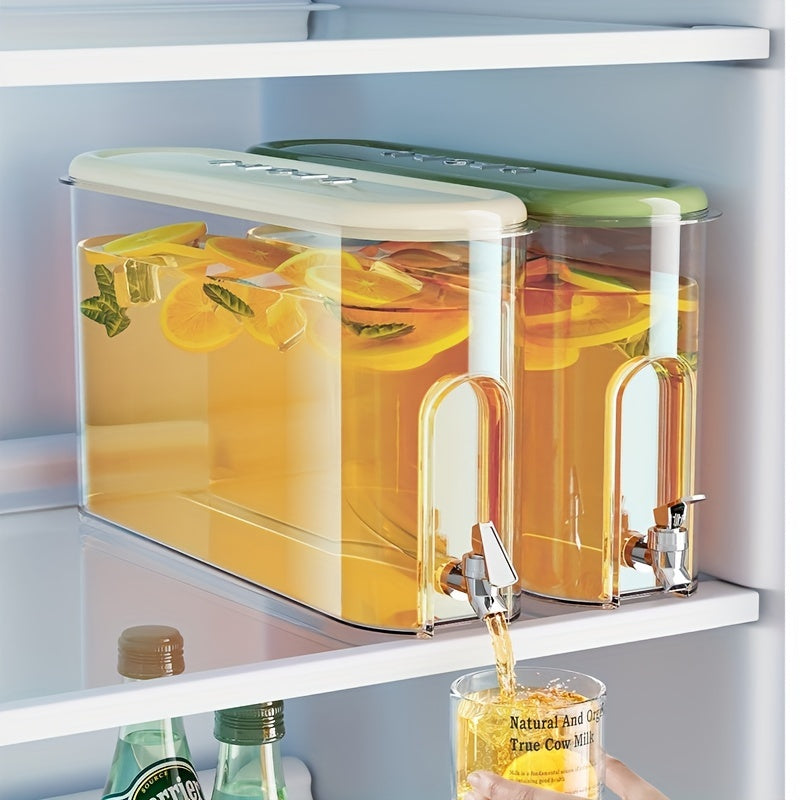 Plastic Beverage Dispenser with Spigot, Large Capacity Cold Drink Pitcher, Fruit Infuser Water Jug