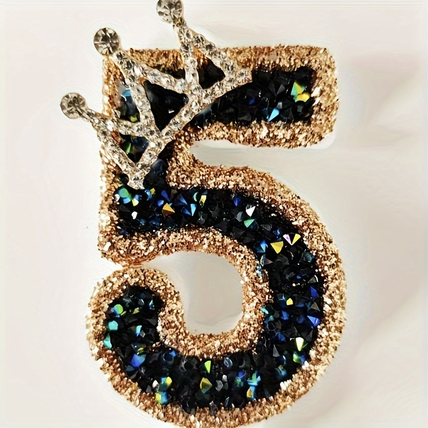 Bayramlar uchun Oltin va Ko'k Yaltirash bilan Qora Olmos Taxtasi Tug'ilgan Kun Shami