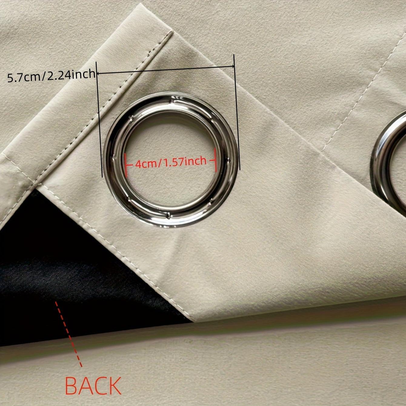 Panel de cortina opaca con aislamiento térmico y ojales de poliéster para dormitorio