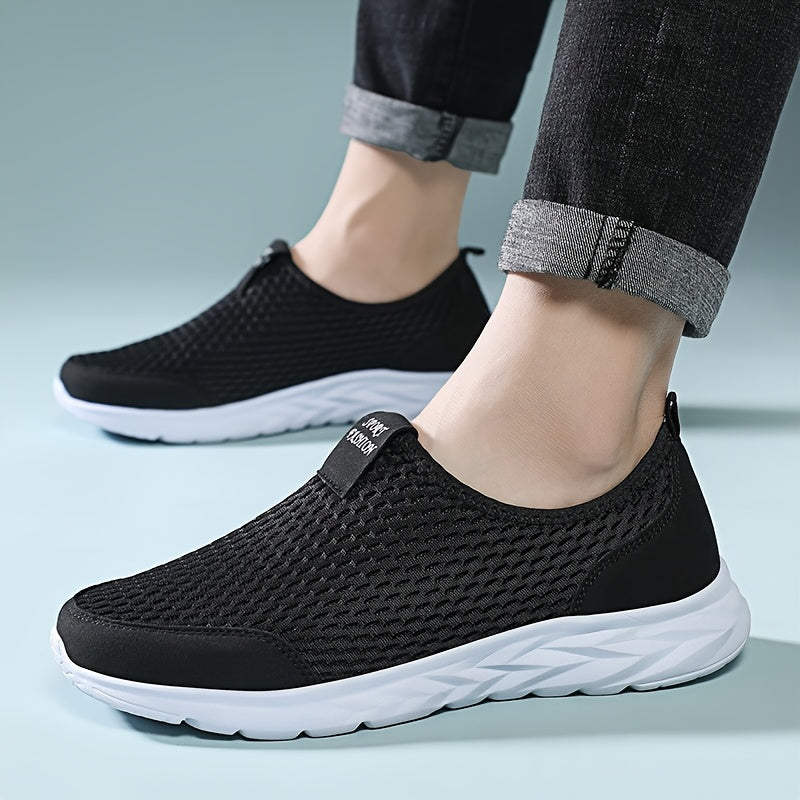 Men's Breathable Knit Sneakers with Non-Slip Sole and Comfort Inner Lining for All-Season Outdoor Casual Wear