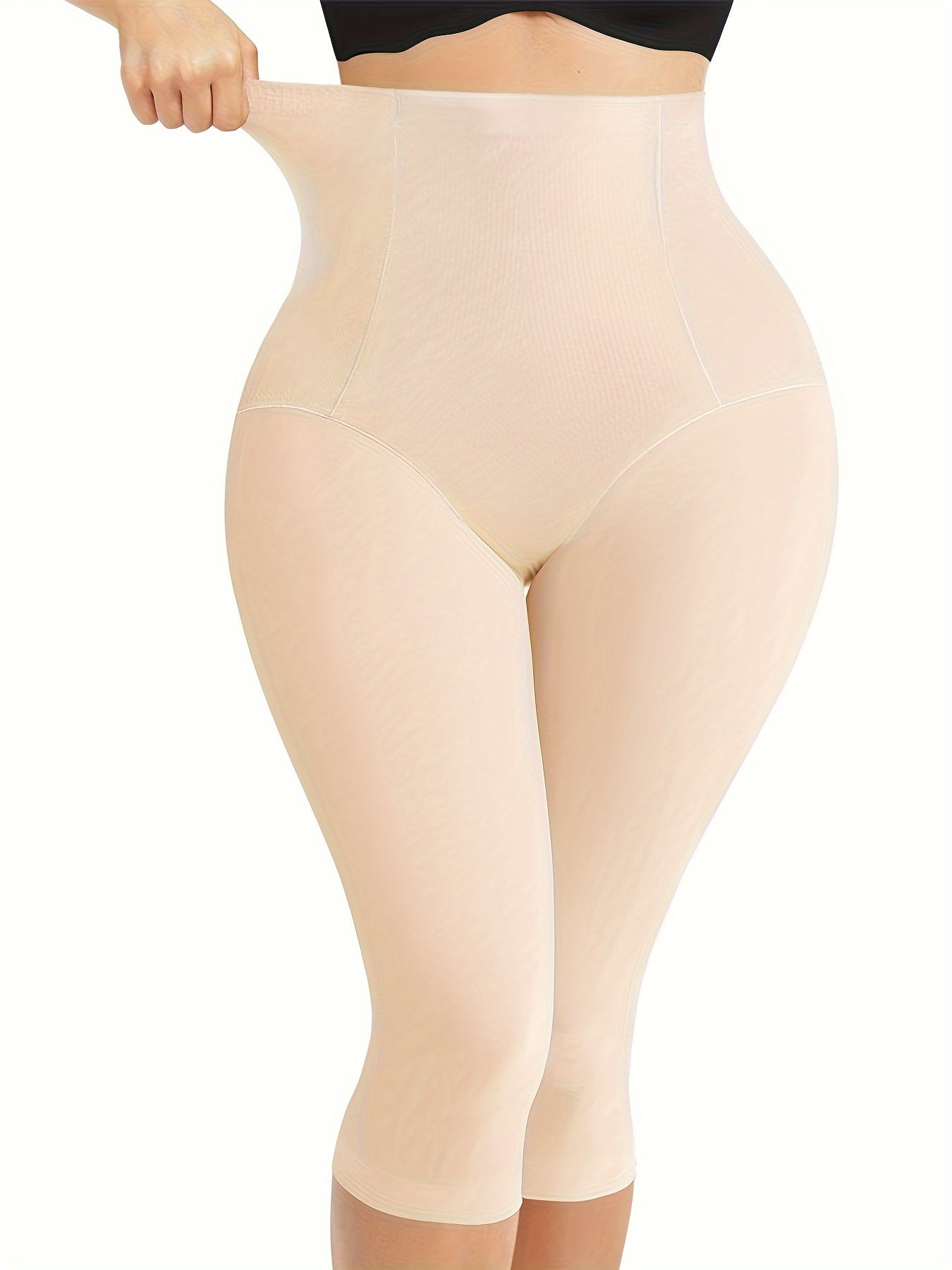 Women's High-Waist Thigh Slimmer Shapewear Leggings Seamless Tummy Control Capri