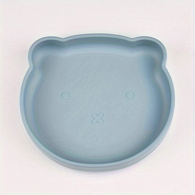 Plato de silicona para niños con secciones divididas y ventosa, libre de BPA, de grado alimenticio, duradero, fácil de limpiar