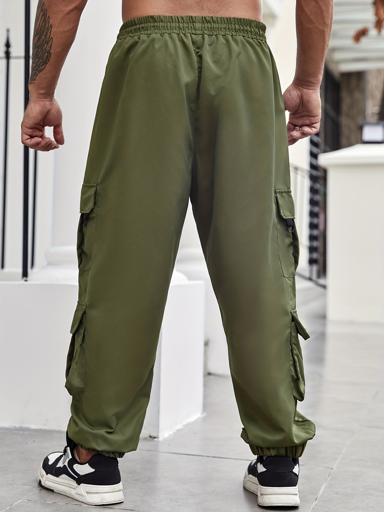 Men's Plus Size Cargo Pants with Pockets for Spring and Fall Fashion