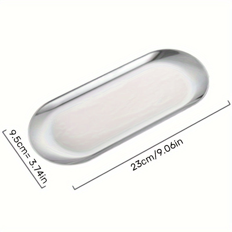 Organizador de bandeja de acero inoxidable dorado para maquillaje, perfume, joyas y decoración de baño