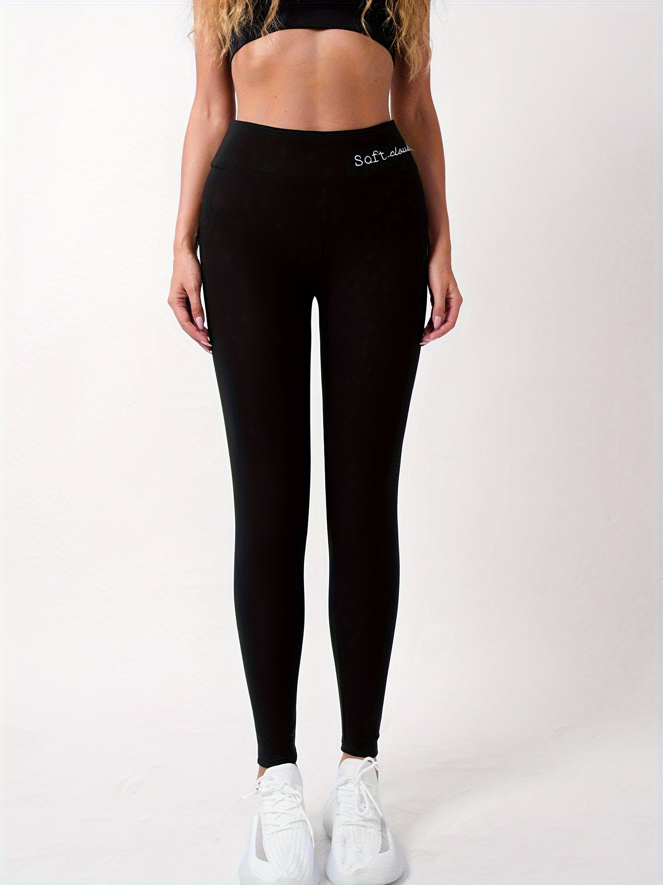 Women's Thermal Pants with Embroidery Mid-Elastic Knit for Autumn Winter