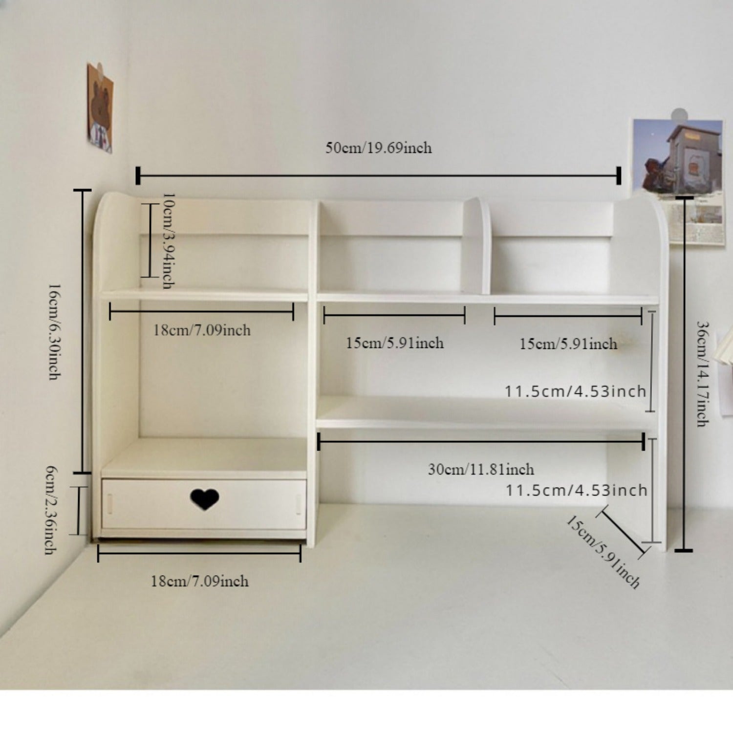 Organizador de escritorio de madera con cajones para oficina, escuela, almacenamiento en dormitorio