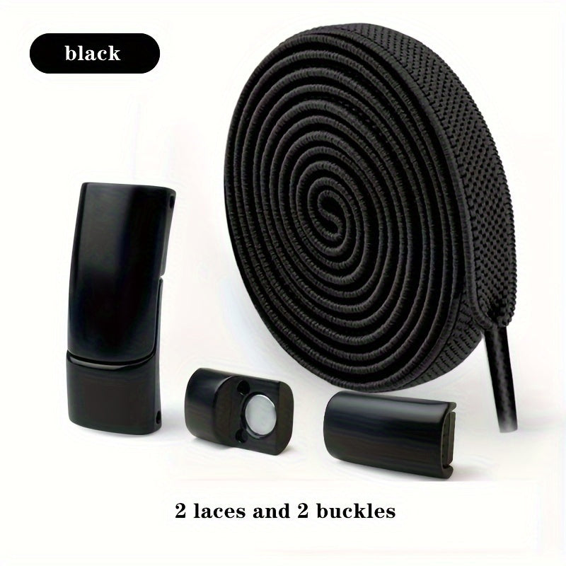 Unisex Mesh Elastic No-Tie Shoelaces 8mm with Magnetic Buckle
