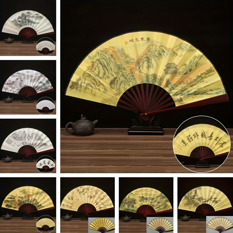 Traditional Bamboo Folding Fan for Cooling and Photography in Chinese Style
