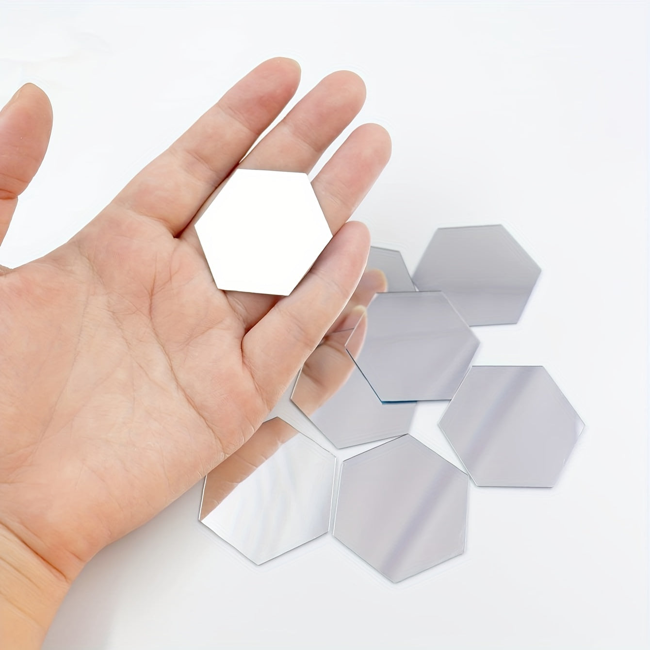 Hexagonal Mirror Wall Decals for Bathrooms Bedrooms Dorms Offices Gyms