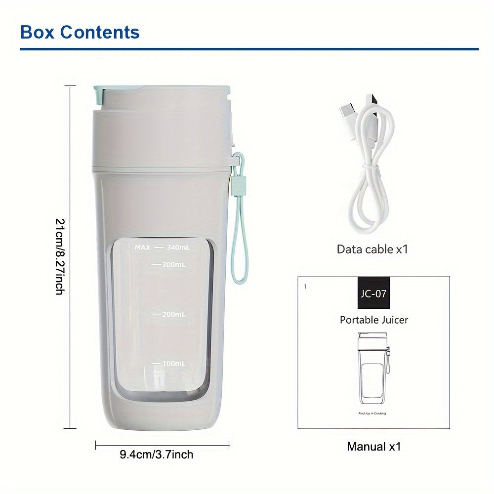 Portable USB Rechargeable Blender with 10 Blades for Smoothies Shakes and Ice Drinks