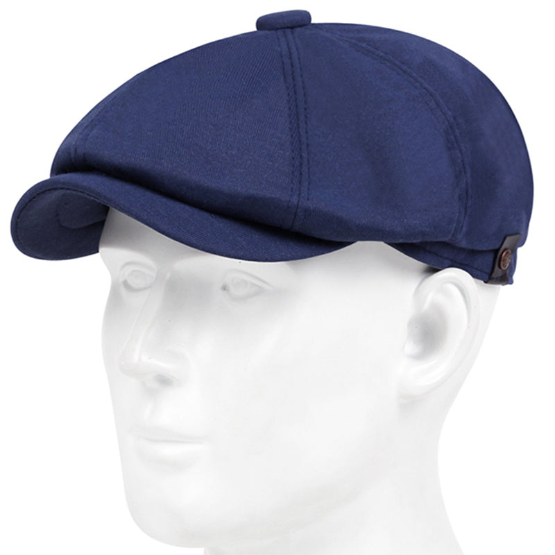 Sombrero beret negro de poliéster para hombre con correa ajustable y hebilla de metal para uso casual en otoño e invierno