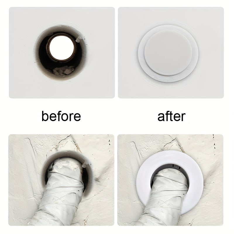 2-to'plam PVC devor teshigi qopqog'i konditsioner va quvur uchlari uchun