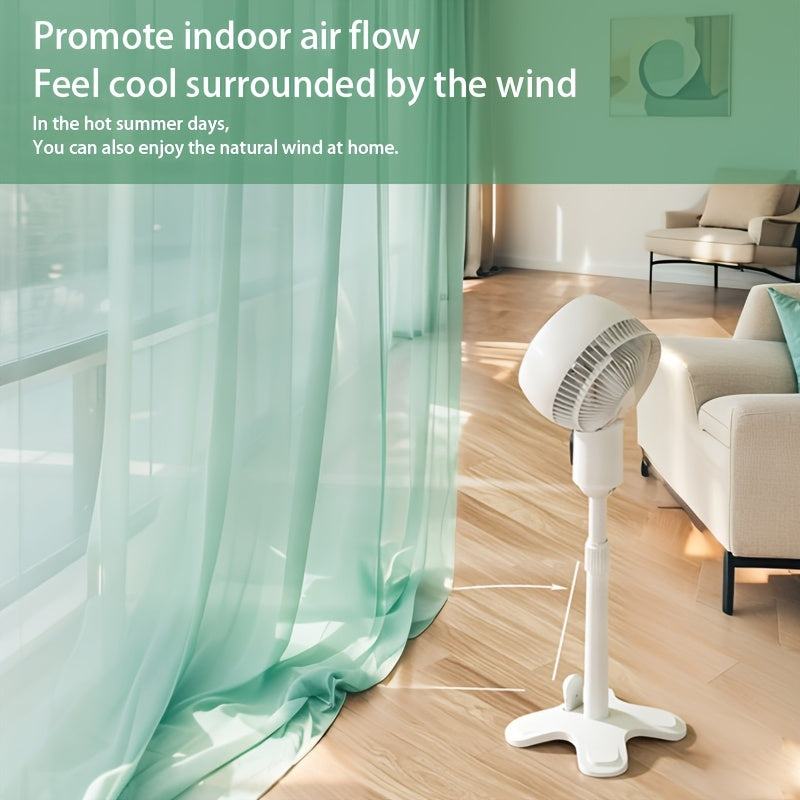 Wide angle oscillating floor fan 10 speed control multi-angle regulation retractable height strong airflow quiet operation