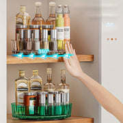 Transparent Plastic Lazy Susan Turntable Organizer for Condiments and Seasonings