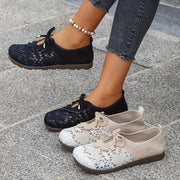 Women's Breathable Mesh Summer Shoes Openwork Slip-On Black Casual Footwear