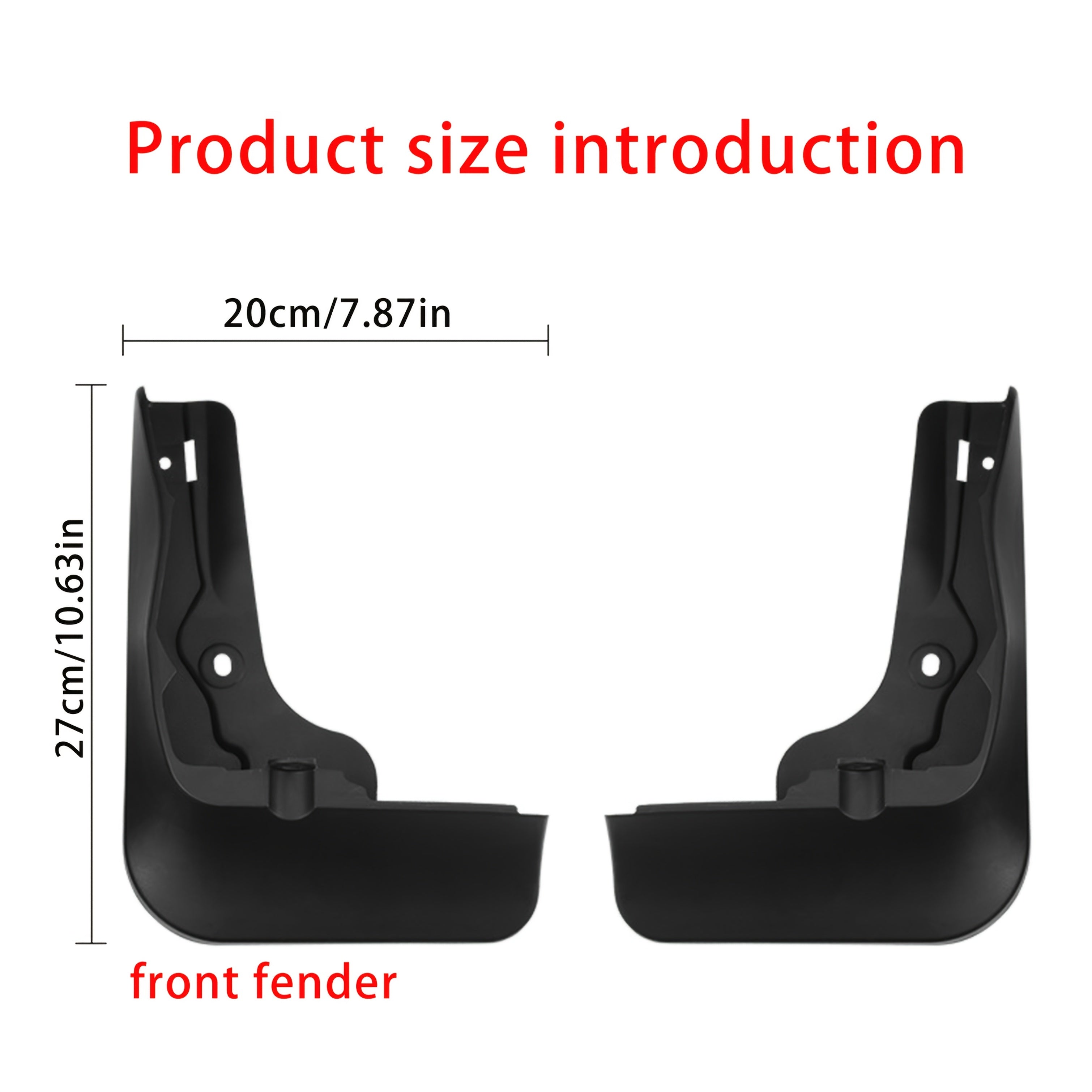 Pair Mudguards Plastic Front Rear Splash Guards Weather-Resistant Vehicle Safety