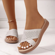 Women’s Slip-On Sandals Summer Shoes Low Heel Soft Sole