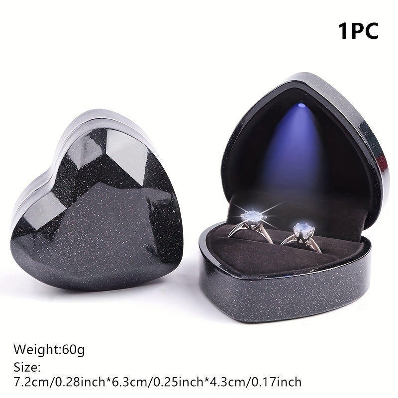 Joyero en forma de corazón con soporte para anillos para el Día de San Valentín en varios colores