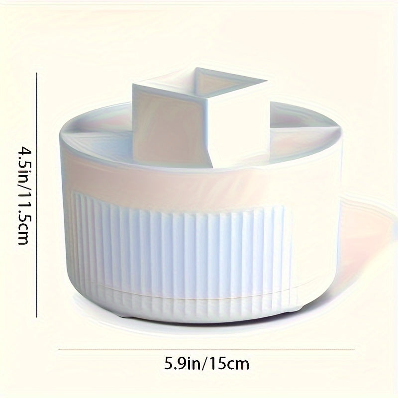 Rotating Makeup Organizer with Glossy ABS Plastic for Countertop Storage