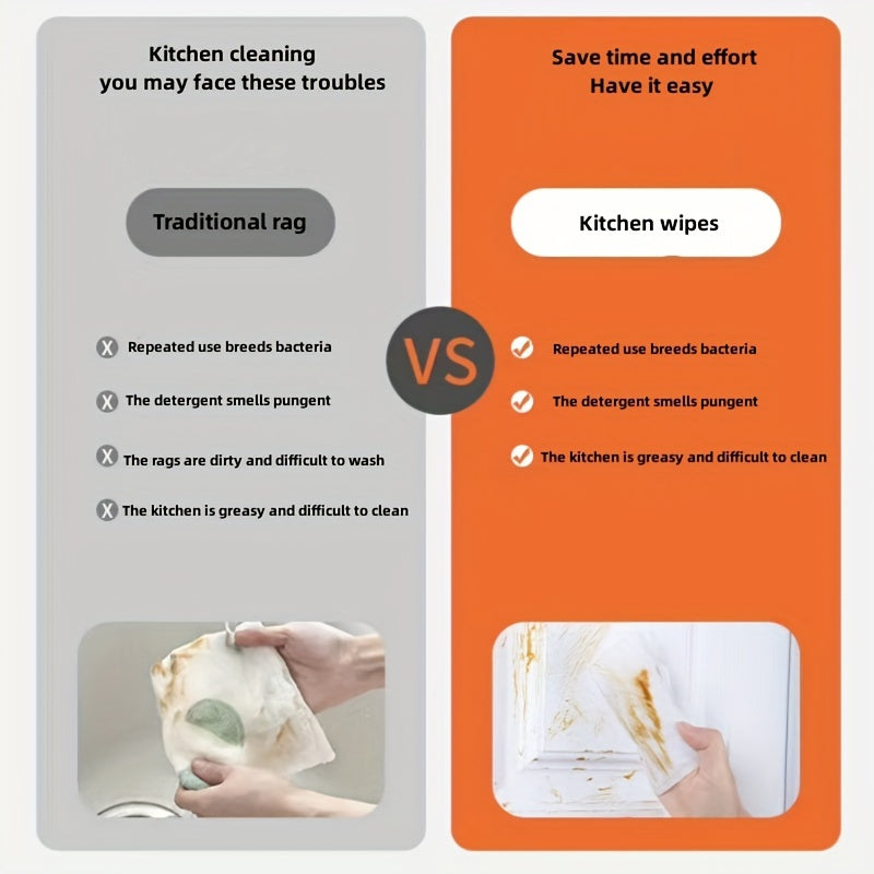 240 Extra Thick Kitchen Cleaning Wipes for Oil and Stains Disposable Non-Woven Fabric