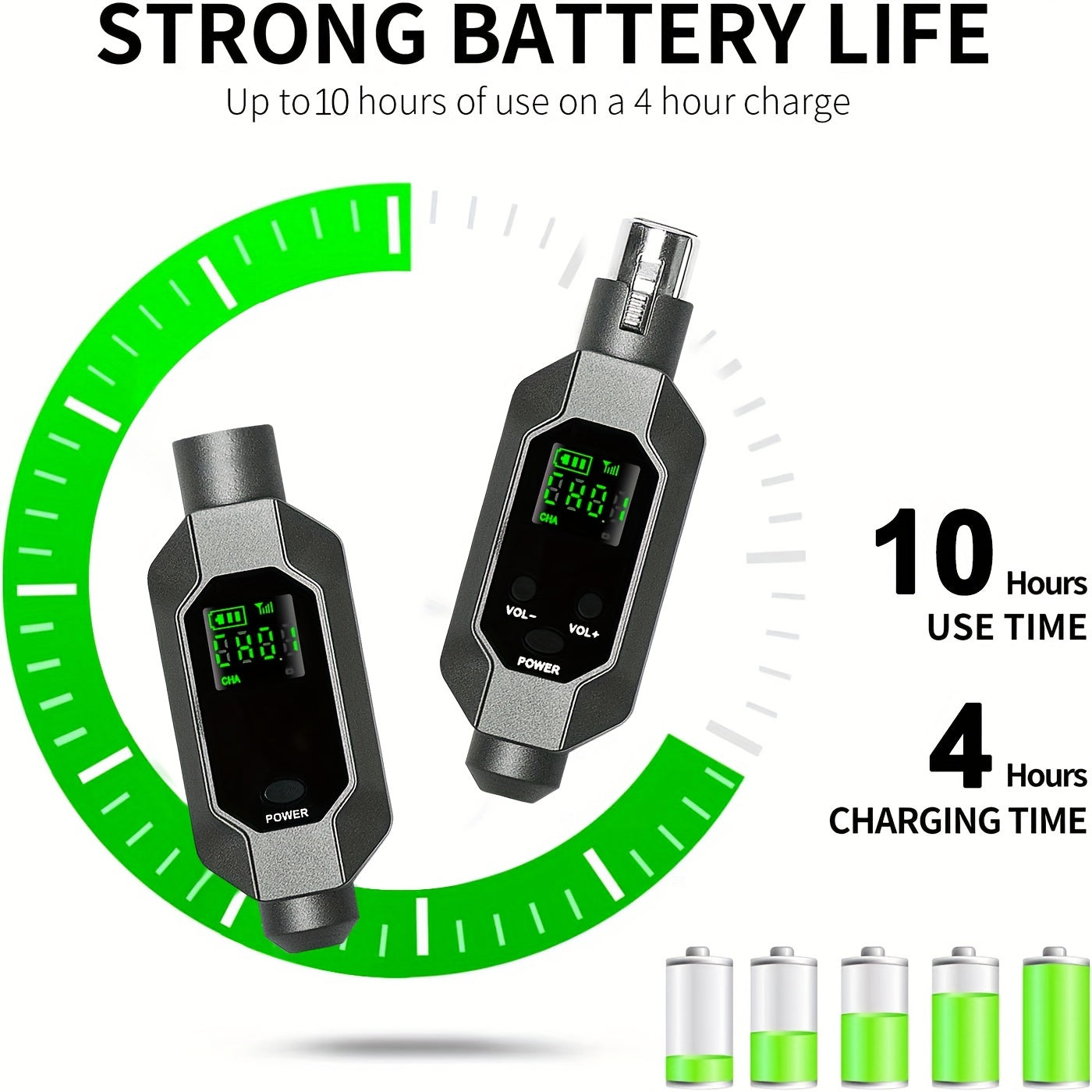 Heikuding simsiz XLR mikrofon tizimi, USB zaryadlash bilan, turli audio qurilmalar bilan mos keladi.