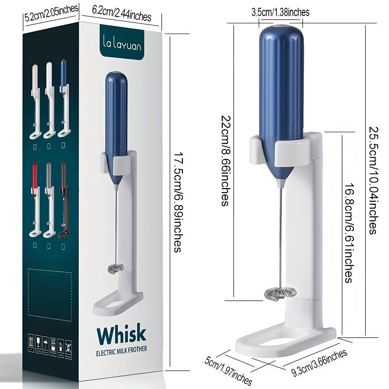 Electric Milk Frother Mini Battery Operated Stainless Steel for Coffee and Drinks