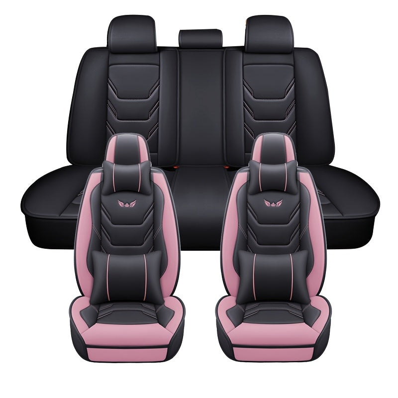 Universal Faux Leather Car Seat Cover Set for All Seats Four Seasons