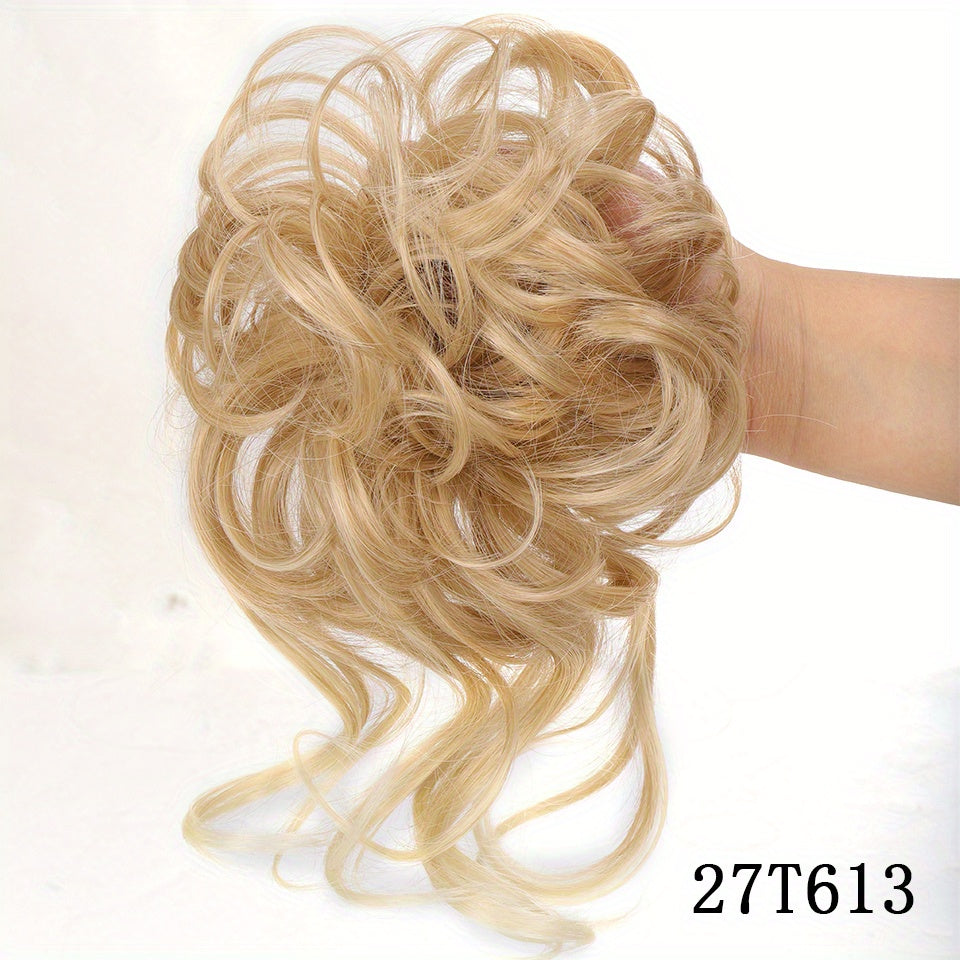 Women Messy Curly Donut Hair Bun Updo Synthetic Hair Extension 25.4cm