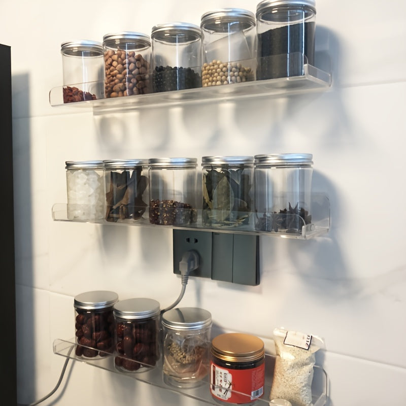 Tozalangan akrilik suzilgan javonlar hammom, oshxona va vinil yozuvlar ko'rgazmasi uchun