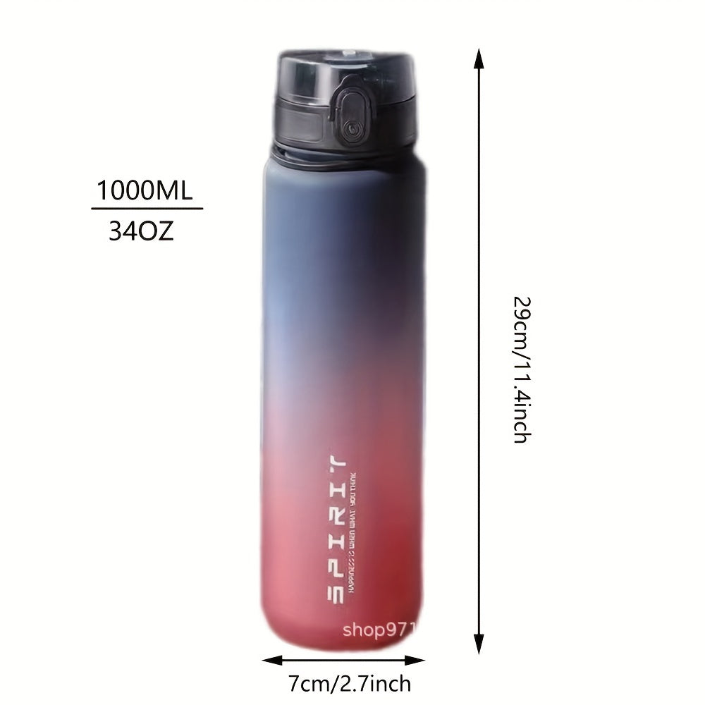 Large Capacity Water Bottle with Time Scale BPA-Free Portable for Sports and Outdoor