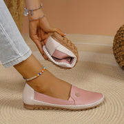 Women's Leather Flat Loafers Casual Slip-On Comfortable Shoes