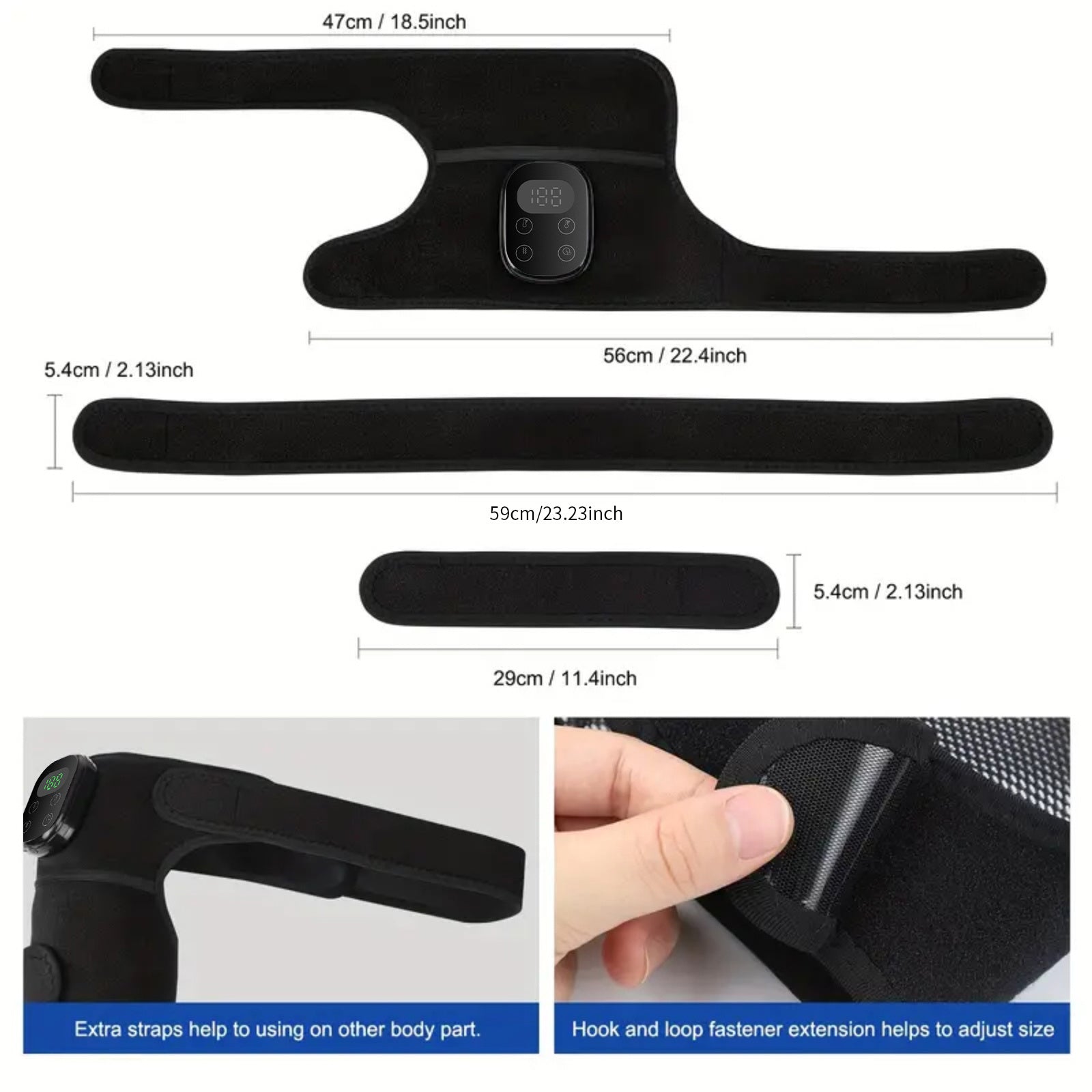 Issiq tizzali massaj qiluvchi, yelka dam olish joyi bilan, sozlanadigan isitish rejimi, tirsak va yelka bo'shashishi, tizzalar, yelkalar, tirsaklar uchun mos.