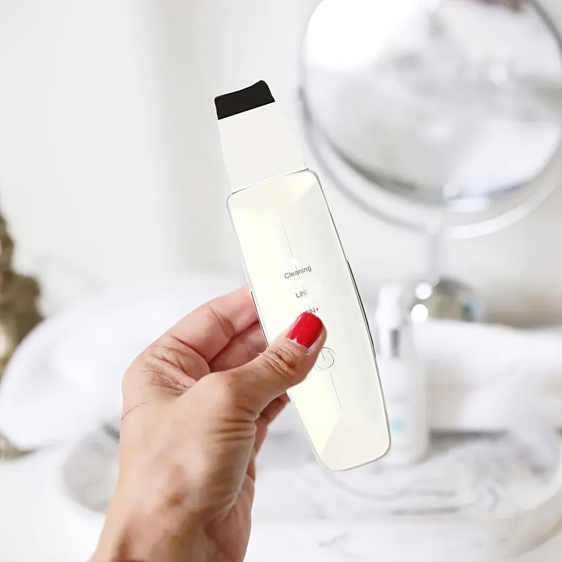 USB Rechargeable Facial Skin Scraper with 4 Cleaning Modes Exfoliation Deep Cleansing Tool