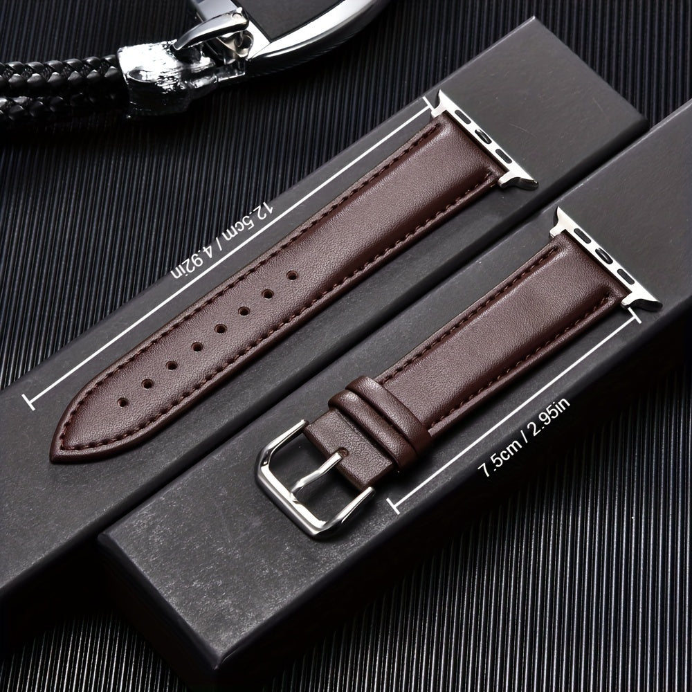 Synthetic Leather Watch Band for Apple Watch Casual Ultra-Soft Adjustable Strap