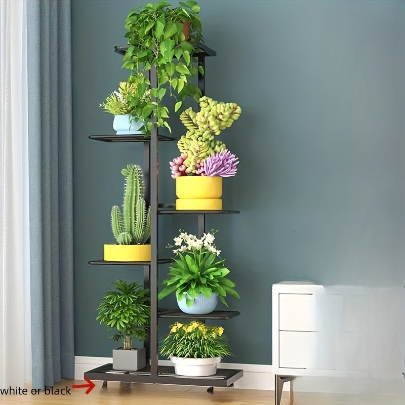 Multi-Tier Metal Flower Stand for Plants and Books for Living Room Balcony Garden