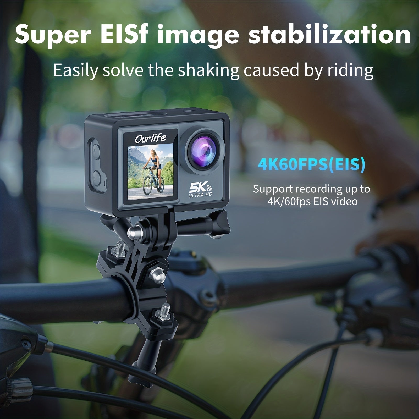5K Ultra HD Dual-Screen Action Camera with WiFi Remote Control and Fisheye Lens