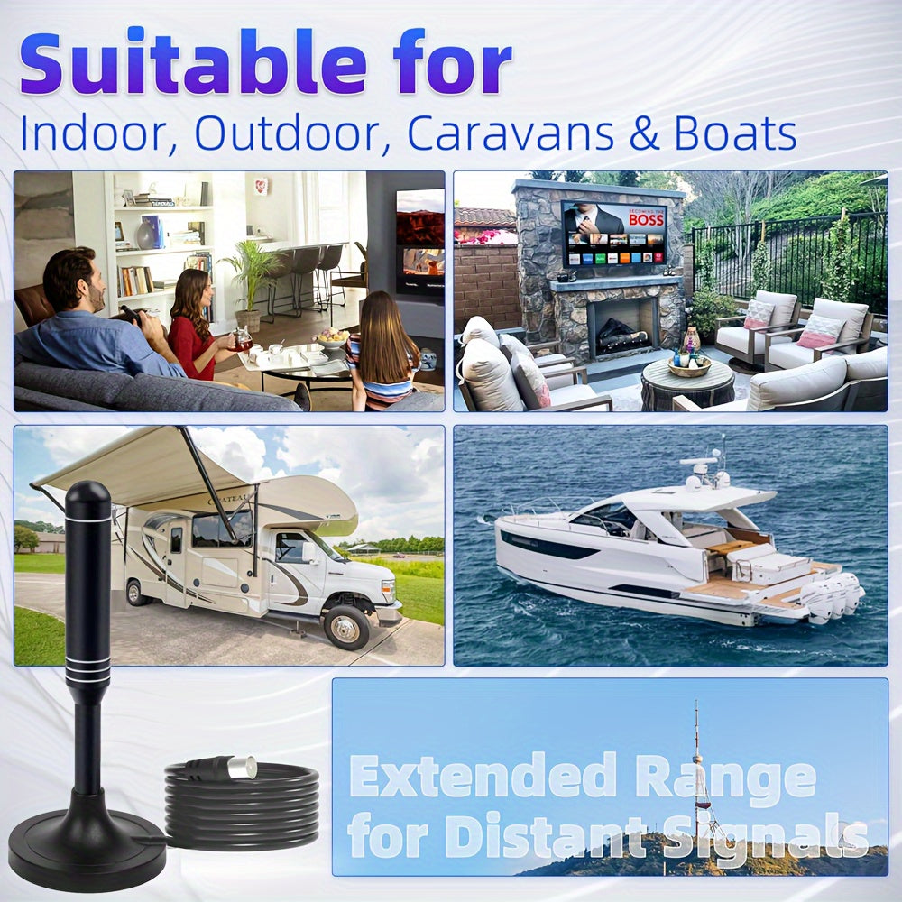 2024 Ultra HD Indoor Digital TV Antenna with 360° Reception 4K 1080P USB Powered