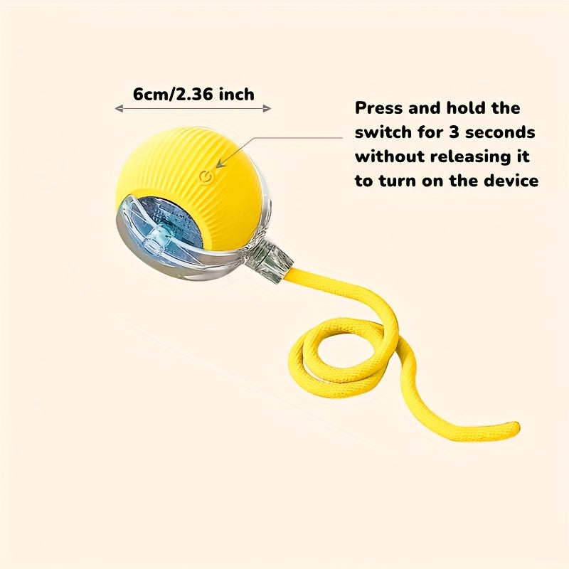 Durable USB Rechargeable Cat Toy Ball Interactive Pet Play Toy for Cats and Dogs