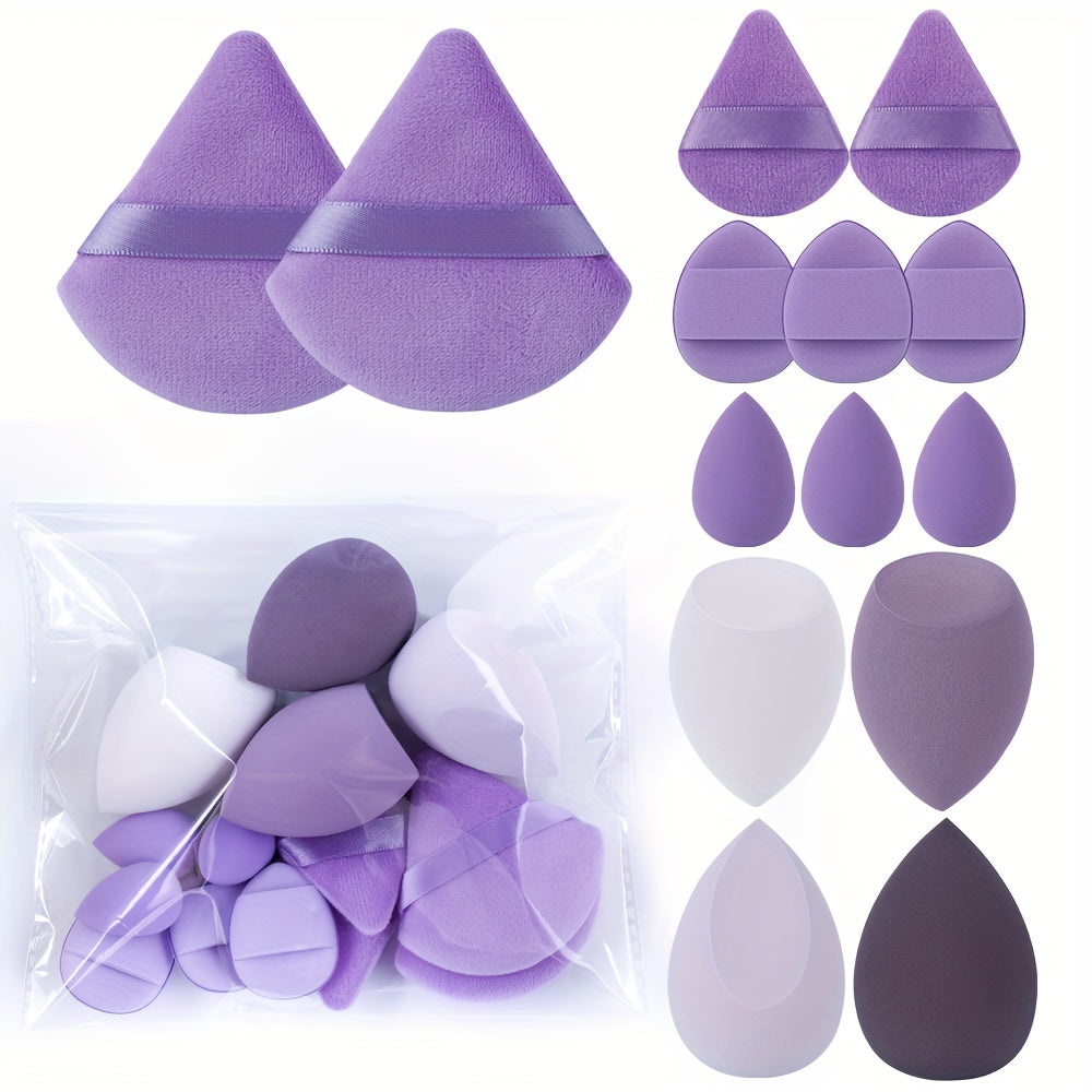 Yuz va ko'zlar uchun 13 ta yumshoq makiyaj cho'tkasi va gubkalar to'plami, pushti